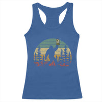 Funny Bigfoot Pickles Lover Racerback Tank Top Retro Sasquatch Cucumber Food Lover