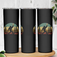 Funny Bigfoot Pickles Lover Skinny Tumbler Retro Sasquatch Cucumber Food Lover
