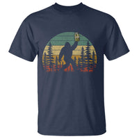 Funny Bigfoot Pickles Lover T Shirt Retro Sasquatch Cucumber Food Lover