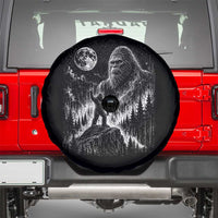 Bigfoot Howling at Moon Mystical Forest Spare Tire Cover Funny Sasquatch Nature Lover