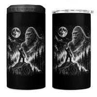 Bigfoot Howling at Moon Mystical Forest 4 in 1 Can Cooler Tumbler Funny Sasquatch Nature Lover