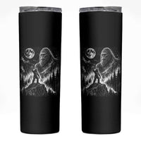 Bigfoot Howling at Moon Mystical Forest Skinny Tumbler Funny Sasquatch Nature Lover
