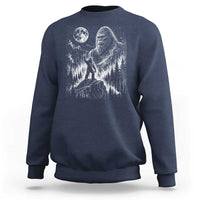Bigfoot Howling at Moon Mystical Forest Sweatshirt Funny Sasquatch Nature Lover