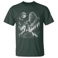 Bigfoot Howling at Moon Mystical Forest T Shirt Funny Sasquatch Nature Lover