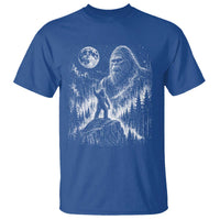 Bigfoot Howling at Moon Mystical Forest T Shirt Funny Sasquatch Nature Lover