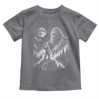 Bigfoot Howling at Moon Mystical Forest Toddler T Shirt Funny Sasquatch Nature Lover
