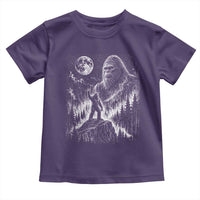 Bigfoot Howling at Moon Mystical Forest Toddler T Shirt Funny Sasquatch Nature Lover