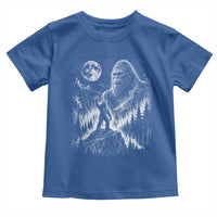 Bigfoot Howling at Moon Mystical Forest Toddler T Shirt Funny Sasquatch Nature Lover