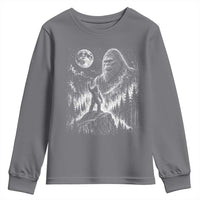 Bigfoot Howling at Moon Mystical Forest Youth Sweatshirt Funny Sasquatch Nature Lover