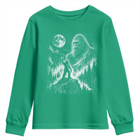 Bigfoot Howling at Moon Mystical Forest Youth Sweatshirt Funny Sasquatch Nature Lover