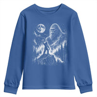 Bigfoot Howling at Moon Mystical Forest Youth Sweatshirt Funny Sasquatch Nature Lover