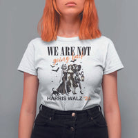 Halloween Harris Walz'24 T Shirt For Women We Are Not Going Back Witches Bat - Wonder Print Shop