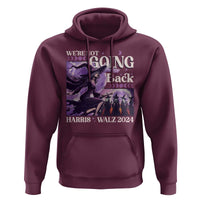 Harris Walz 2024 Halloween Hoodie We're Not Going Back Witch Childless Cat Ladies Moon - Wonder Print Shop