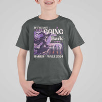 Harris Walz 2024 Halloween T Shirt For Kid We're Not Going Back Witch Childless Cat Ladies Moon - Wonder Print Shop