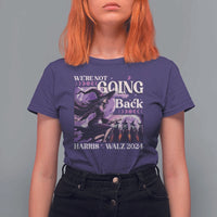 Harris Walz 2024 Halloween T Shirt For Women We're Not Going Back Witch Childless Cat Ladies Moon - Wonder Print Shop