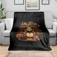 Halloween Book Lover Throw Blanket Spooky Ghost Reading Book Librarians Bookworm - Wonder Print Shop