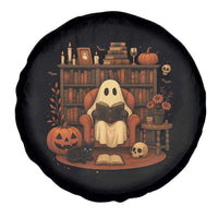 Halloween Book Lover Spare Tire Cover Spooky Ghost Reading Book Librarians Bookworm - Wonder Print Shop