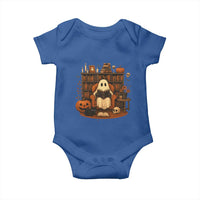 Halloween Book Lover Baby Onesie Spooky Ghost Reading Book Librarians Bookworm - Wonder Print Shop