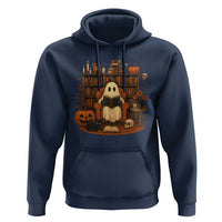Halloween Book Lover Hoodie Spooky Ghost Reading Book Librarians Bookworm - Wonder Print Shop