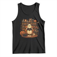 Halloween Book Lover Tank Top Spooky Ghost Reading Book Librarians Bookworm - Wonder Print Shop
