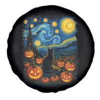 Halloween Cat Starry Night Van Gogh Cat Lovers Spare Tire Cover - Wonder Print Shop