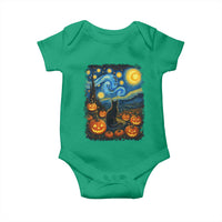 Halloween Cat Starry Night Van Gogh Cat Lovers Baby Onesie - Wonder Print Shop