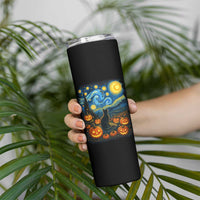 Halloween Cat Starry Night Van Gogh Cat Lovers Skinny Tumbler - Wonder Print Shop