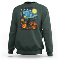Halloween Cat Starry Night Van Gogh Cat Lovers Sweatshirt - Wonder Print Shop