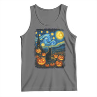 Halloween Cat Starry Night Van Gogh Cat Lovers Tank Top - Wonder Print Shop
