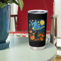Halloween Cat Starry Night Van Gogh Cat Lovers Tumbler Cup - Wonder Print Shop