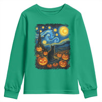 Halloween Cat Starry Night Van Gogh Cat Lovers Youth Sweatshirt - Wonder Print Shop