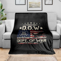 Dept Of War Est 2025 Throw Blanket DOW Military Patriotic American Flag - Wonder Print Shop