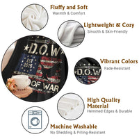 Dept Of War Est 2025 Throw Blanket DOW Military Patriotic American Flag - Wonder Print Shop