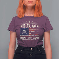Dept Of War Est 2025 T Shirt For Women DOW Military Patriotic American Flag - Wonder Print Shop