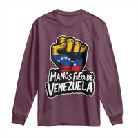 Manos Fuera De Venezuela Long Sleeve Shirt Venezuelan Flag - Wonder Print Shop