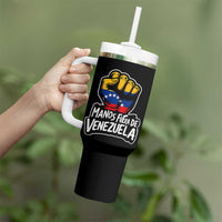 Manos Fuera De Venezuela Tumbler With Handle Venezuelan Flag - Wonder Print Shop