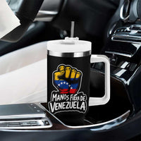 Manos Fuera De Venezuela Tumbler With Handle Venezuelan Flag - Wonder Print Shop