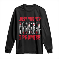 Funny Halloween Just The Tip I Promise Long Sleeve Shirt Horror Movie Knives - Wonder Print Shop