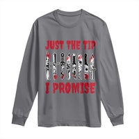Funny Halloween Just The Tip I Promise Long Sleeve Shirt Horror Movie Knives - Wonder Print Shop