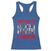 Funny Halloween Just The Tip I Promise Racerback Tank Top Horror Movie Knives - Wonder Print Shop