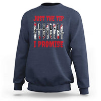 Funny Halloween Just The Tip I Promise Sweatshirt Horror Movie Knives - Wonder Print Shop