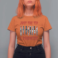 Funny Halloween Just The Tip I Promise T Shirt For Women Horror Movie Knives - Wonder Print Shop