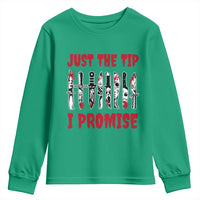 Funny Halloween Just The Tip I Promise Youth Sweatshirt Horror Movie Knives - Wonder Print Shop