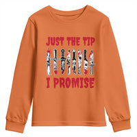 Funny Halloween Just The Tip I Promise Youth Sweatshirt Horror Movie Knives - Wonder Print Shop