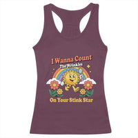 Funny I Wanna Count The Wrinkles On Your Stink Star Racerback Tank Top Adult Humor - Wonder Print Shop