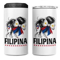 Filipina Girl Philippines Flag Proud Pinay 4 in 1 Can Cooler Tumbler - Wonder Print Shop