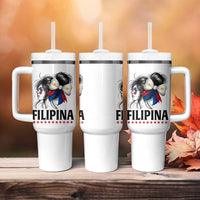Filipina Girl Philippines Flag Proud Pinay Tumbler With Handle - Wonder Print Shop