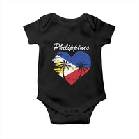 Filipino Pride Baby Onesie Pinoy Vintage Philippines Flag Heart - Wonder Print Shop