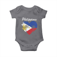 Filipino Pride Baby Onesie Pinoy Vintage Philippines Flag Heart - Wonder Print Shop