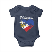 Filipino Pride Baby Onesie Pinoy Vintage Philippines Flag Heart - Wonder Print Shop